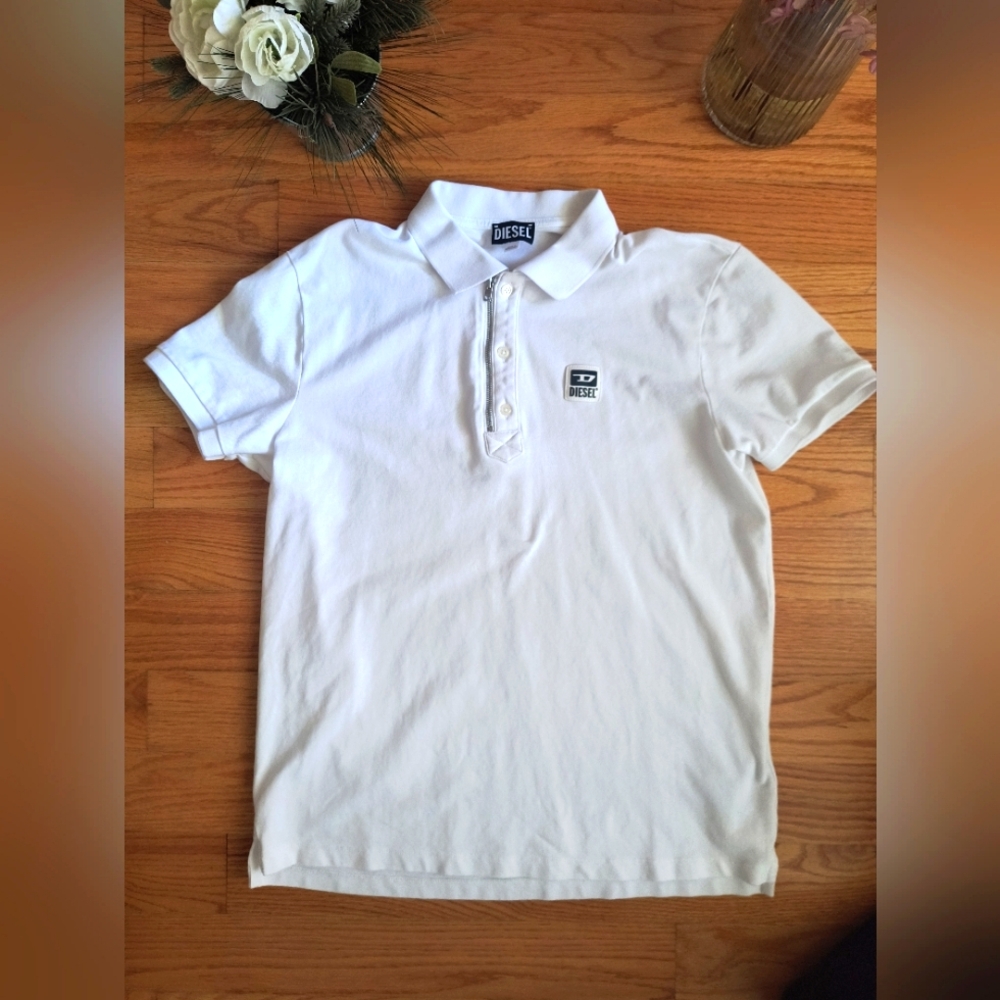 Men's Diesel Polo shirt, size XL, White